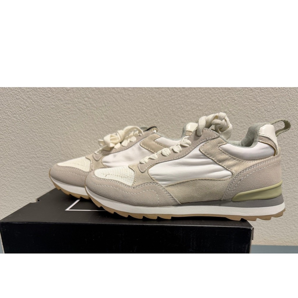 ShuShop Paradise 110 Off White Suede Mesh Low Top Sneakers Womens 7.5 New